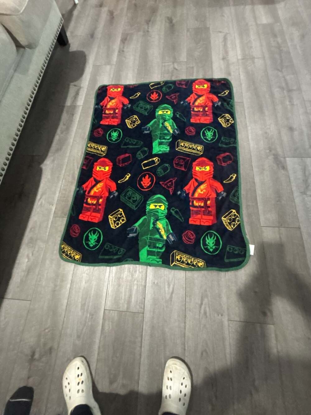 LEGO Ninjago Throw Blanket Fleece Soft Black Red Green